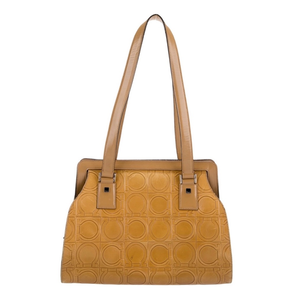 Authentic Salvatore Ferragamo Tan Camel Leather Bag